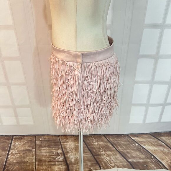 Express soft pink fringe mini skirt size 8 - Picture 9 of 12